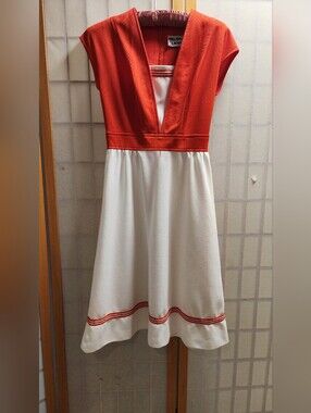 Melissa Lane Vintage A-line Nautical Red And White Size Small Or XS
